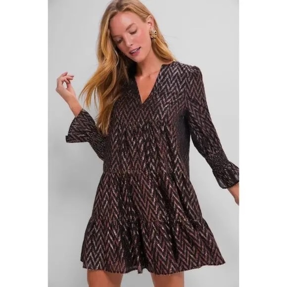 Tuckernuck Pomander Place Metallic Ikat Kenzo Dress Size Medium - Picture 1 of 14